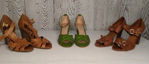 lot 478 image: (3) Pairs of Womens Strappy Summer Heels Size 6.5