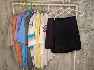 lot 484 image: (9) Mens Polo Shirts and (2) Pairs of Slacks