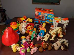 lot 264 image: Vintage to Modern Toy Lot with Storage Tub