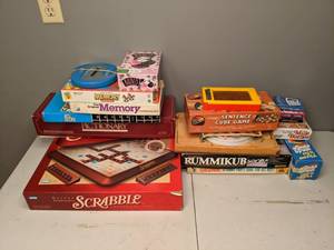lot 711 image: Board Game Lot Scrabble, Memory, Jenga, etc.