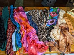 lot 635 image: Lot of Colorful Lightweight Scarves