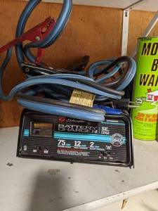 lot 59 image: Car Battery Charger with Jumper Cables