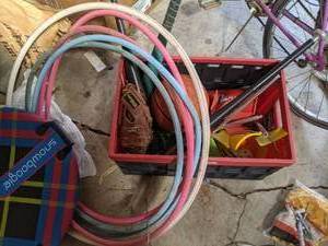lot 93 image: Outdoor Fun Lawn Darts, Hula Hoops, Snow Sled, etc.