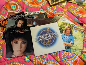 lot 568 image: Lot of (15) Vintage Albums Bee Gees, Neil Diamond, Olivia Newton John, etc.