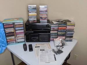 lot 658 image: Pioneer Receiver, 25 Disc Changer and Tons of CDs