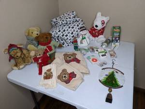lot 669 image: Festive Decor and Miscellany Teddy Bears, Towels, Night Lights, etc.