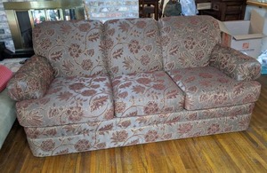 lot 671 image: Chic Sofa with Stylized Floral Upholstery (1 of 2)