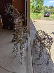 lot 736 image: (2) Outdoor Reindeer Displays with Lights