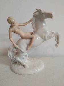 lot 45 image: Woman on horse figurine