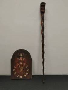 lot 255 image: Walking Stick and Clock