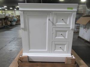 lot 203 image: Foremost Naples 30 in. W x 21-78 in. D x 34 in. H Vanity Cabinet Only in White NAWA3021D
