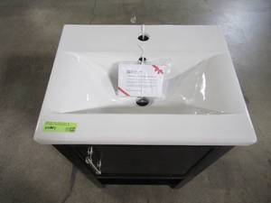 lot 214 image: Taylor 20 in. W x 15 in. D x 34 in. H Bath Vanity in Black with Ceramic Vanity Top in White with White Basin Taylor-20B