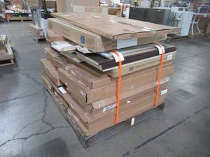 lot 217 image: WHOLESALE MIXED PALLET OF KITCHEN BASE AND WALL CABINET PARTSPANELS