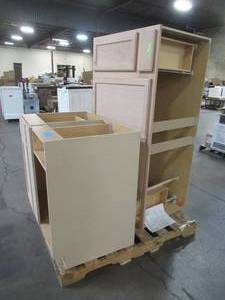 lot 218 image: WHOLESALE PALLET OF TWO KITCHEN BASE CABINETS - FOR PARTSRESTORE