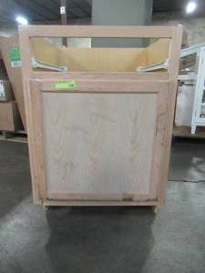 lot 228 image: Hampton Bay Assembled 24x34.5x24 in. Base Kitchen Cabinet in Unfinished Beech KB24-UFDF