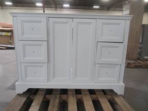 lot 235 image: Home Decorators Collection Stockham 48 in. W x 21-12 in. D Bathroom Vanity Cabinet Only in White 19043-V48-WT