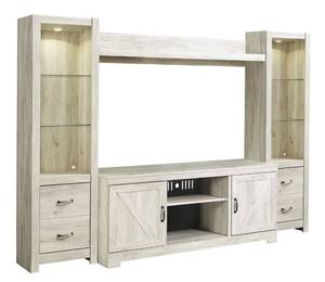 lot 45 image: Signature Design by Ashley Furniture Bellaby 4-Piece Entertainment Center, APG-W331-4P - BRAND NEW NO RESERVE