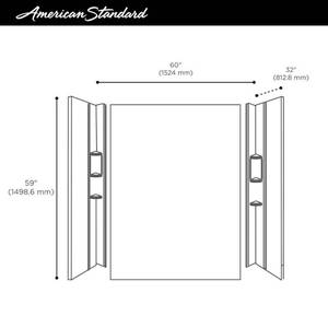 lot 122 image: American Standard Ovation 32 in. x 60 in. x 59 in. 5-Piece Glue-Up Alcove Bath Wall Set in White Marble, 2968BWT60.252.