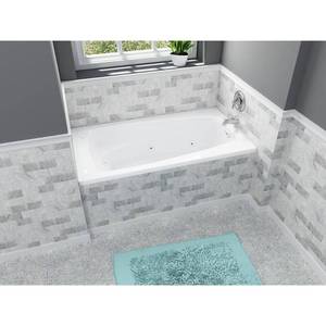 lot 406 image: American Standard EverClean 5 ft. x 32.75 in. Drop-in Reversible Drain Whirlpool Tub in White, 2732LC.020. In nice condition.