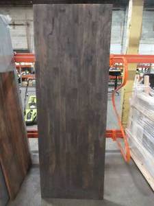 lot 606 image: Interbuild 6 ft. X 25 in. X 1 in. Butcher Block Countertop in Espresso Stain.  Small Crack and EdgeCorner Damage.