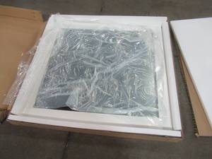 lot 404 image: Bathroom Mirror 36 x 33 12  in White.