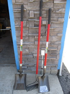 2 Shovels and a rake