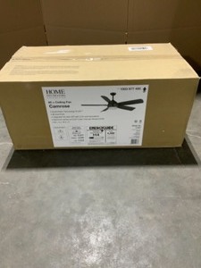 HOME DECORATORS COLLECTION CAMROSE 60 IN. WHITE COLOR CHANGING INTEGRATED LED BRONZE CEILING FAN WITH LIGHT KIT AND REMOTE CONTROL. SEE PICTURES