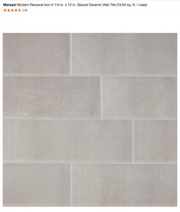 MARAZZI MODERN RENEWAL IRON 4-14 IN. X 12 IN. GLAZED CERAMIC WALL TILE (10.64 SQ. FT.  CASE). SEE PICTURES