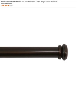 HOME DECORATORS COLLECTION MIX AND MATCH 72 IN. - 144 IN. SINGLE CURTAIN RODS. VARIOUS COLORS & CONDITIONS. SEE PICTURES