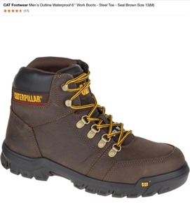 CAT FOOTWEAR MENS OUTLINE WATERPROOF WORK BOOTS & CARHARTT WOMENS OVERALLS. SEE PICTURES