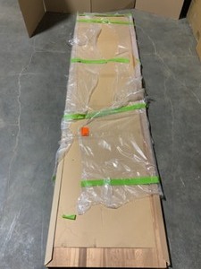 HARDWOOD REFLECTIONS UNFINISHED SAPELE 8 FT. L X 25 IN. D X 1.5 IN. T BUTCHER BLOCK COUNTERTOP. SEE PICTURES