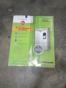 lot 16 image: RHEEM PERFORMANCE 18 KW SELF-MODULATING 3.51 GPM TANKLESS ELECTRIC WATER HEATER. SEE PICTURES