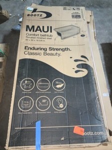 lot 29 image: BOOTZ INDUSTRIES MAUI 60IN. LEFT DRAIN RECTANGULAR ALCOVE SOAKING BATHTUB IN WHITE