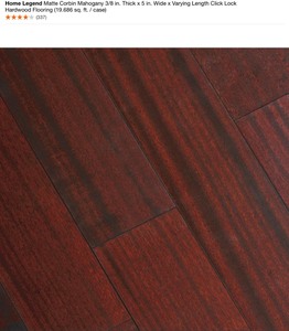 lot 34 image: 24 CASES OF HOME LEGEND Matte Corbin Mahogany 38 in. Thick x 5 in. Wide x Varying Length Click Lock Hardwood Flooring (19.686 sq. ft.  case) NEW