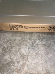 lot 68 image: HUSKY 96 in. W x 42 in. H x 48 in. D Overhead Ceiling Mount Storage Rack in White