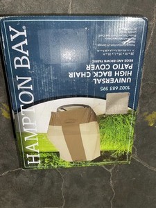 lot 12 image: HAMPTON BAY HIGH BACK OUTDOOR PATIO CHAIR COVERS. SEE PICTURES