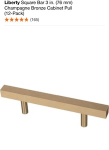 lot 28 image: LIBERTY SQUARE BAR 3 IN. (76 MM) CHAMPAGNE BRONZE CABINET PULL (12-PACK). SEE PICTURES