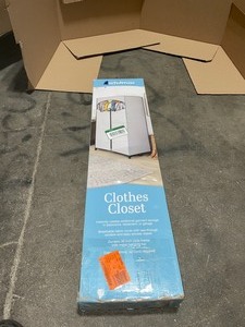 lot 48 image: WHITMOR 36 IN. X 64 IN. WHITE PORTABLE CLOTHES CLOSET. SEE PICTURES
