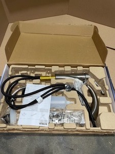 lot 60 image: KOHLER MISTOS SINGLE-HANDLE PULL-OUT SPRAYER KITCHEN FAUCET IN STAINLESS STEEL. SEE PICTURES