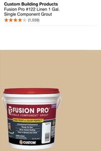 lot 62 image: CUSTOM BUILDING PRODUCTS FUSION PRO #122 LINEN 1 GAL. SINGLE COMPONENT GROUT. SEE PICTURES