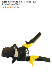 lot 75 image: APOLLO 38 IN. TO 1 IN. 1-HAND PEX PINCH CLAMP TOOL. SEE PICTURES