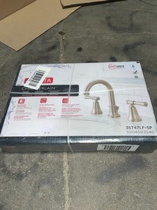 lot 84 image: DELTA CHAMBERLAIN 8 IN. WIDESPREAD 2-HANDLE BATHROOM FAUCET IN SPOTSHIELD BRUSHED NICKEL. SEE PICTURES