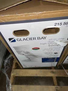lot 96 image: GLACIER BAY 2-PIECE 1.1 GPF1.6 GPF HIGH EFFICIENCY DUAL FLUSH COMPLETE ELONGATED TOILET IN WHITE, SEAT INCLUDED. SEE PICTURES