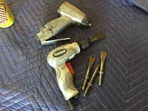 lot 46 image: Rockford 38 Air Impact & Powermate Air Chisel w Bits