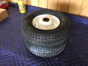 lot 54 image: Pair 10 Hard Rubber Utility Wheels