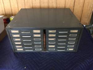 lot 77 image: Vintage Steelmaster Industrial 12 Drawer Flat Card File