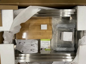 AKDY Workstation 18-Gauge Stainless Steel 33 in. x 22 in. Single Bowl Undermount Kitchen Sink with Accessories not used open box customer returns see pictures