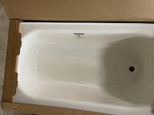 Bootz Industries Kona 54 in. Right Drain Rectangular Alcove Soaking Bathtub in White open box customer returns see pictures