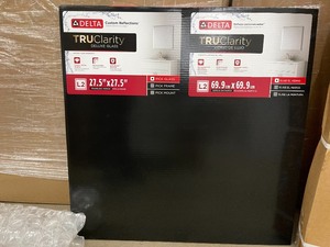 Delta 28 in. W x 28 in. H (L2) Frameless Square Deluxe Glass Bathroom Vanity Mirror open box customer return not used