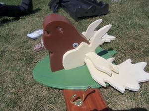 lot 1 image: Moosehead Coat Rack with 4 Hooks an...
